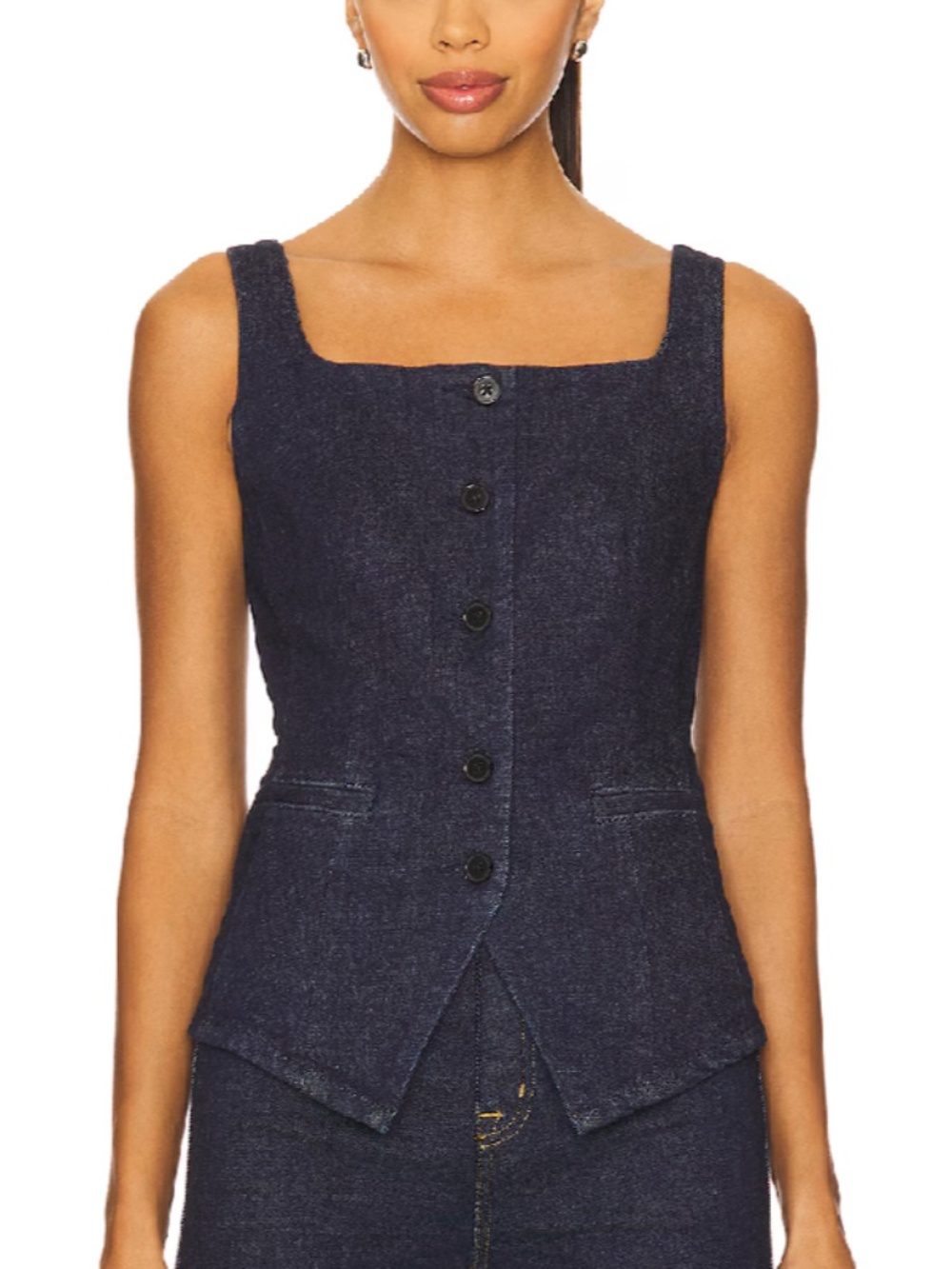 Spanx Medium M denim vest top nwt